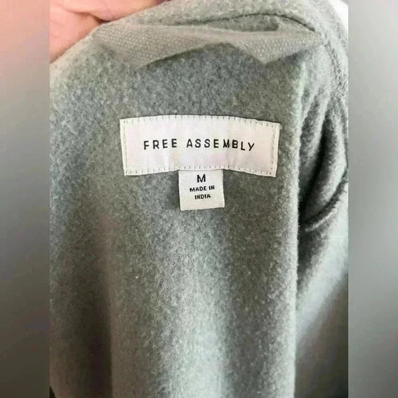 FREE ASSEMBLY pistachio green shacket chore barn jacket button closure S cozy - Picture 5 of 11